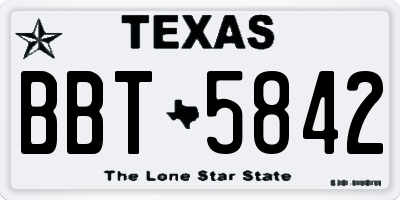 TX license plate BBT5842