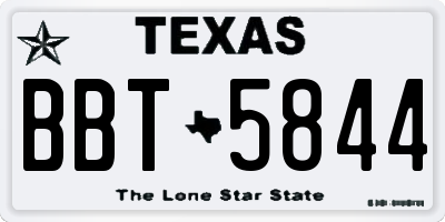 TX license plate BBT5844