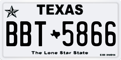 TX license plate BBT5866
