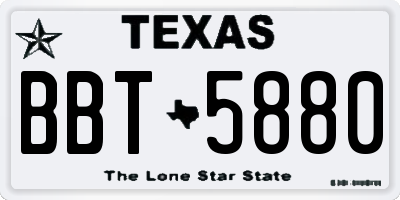 TX license plate BBT5880