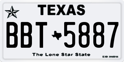 TX license plate BBT5887