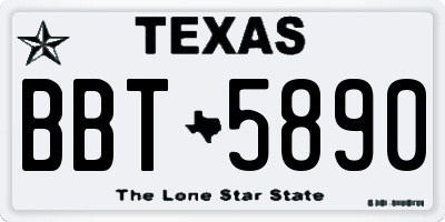 TX license plate BBT5890