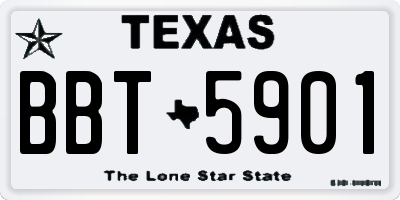 TX license plate BBT5901