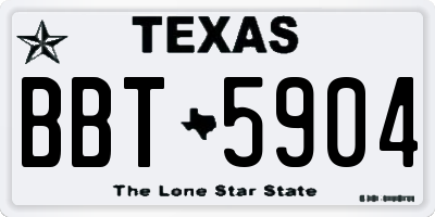 TX license plate BBT5904