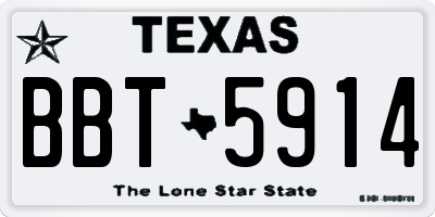 TX license plate BBT5914