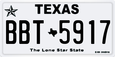 TX license plate BBT5917
