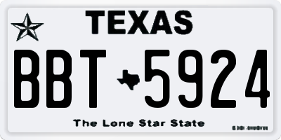 TX license plate BBT5924