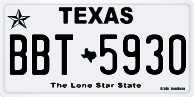 TX license plate BBT5930