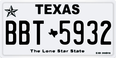 TX license plate BBT5932