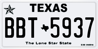 TX license plate BBT5937
