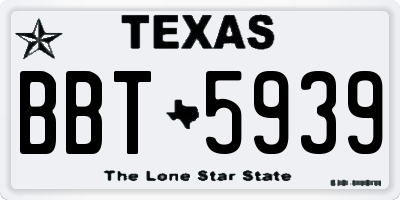 TX license plate BBT5939