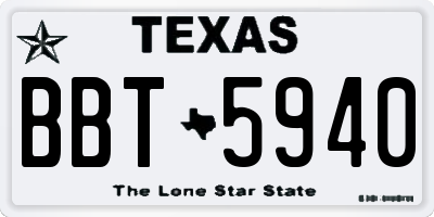 TX license plate BBT5940