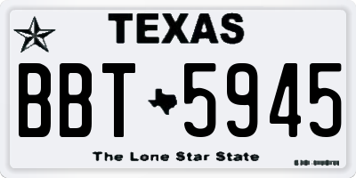 TX license plate BBT5945