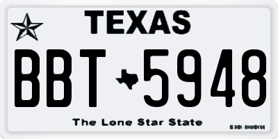 TX license plate BBT5948