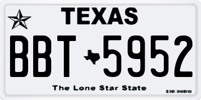 TX license plate BBT5952