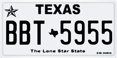 TX license plate BBT5955