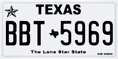 TX license plate BBT5969