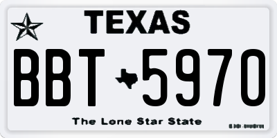 TX license plate BBT5970