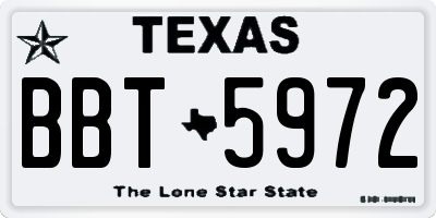 TX license plate BBT5972