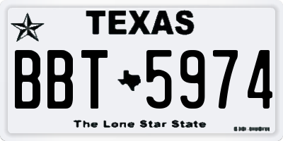 TX license plate BBT5974