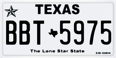 TX license plate BBT5975