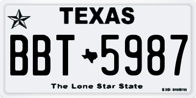 TX license plate BBT5987