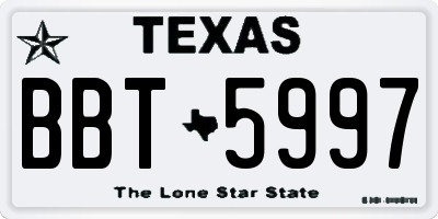 TX license plate BBT5997