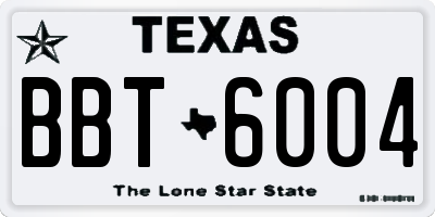 TX license plate BBT6004