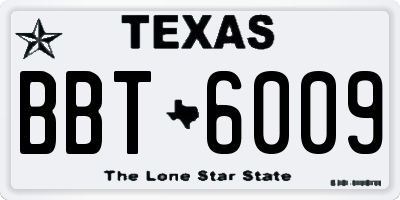 TX license plate BBT6009