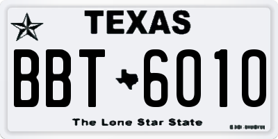 TX license plate BBT6010