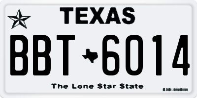 TX license plate BBT6014