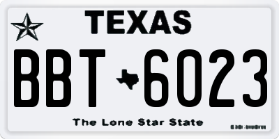 TX license plate BBT6023