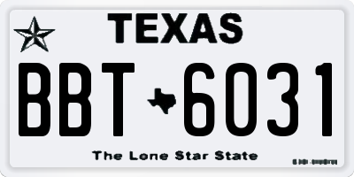 TX license plate BBT6031
