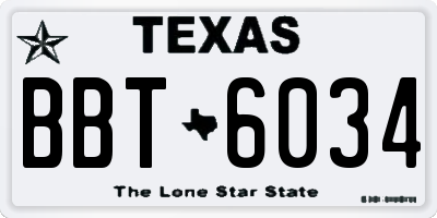 TX license plate BBT6034