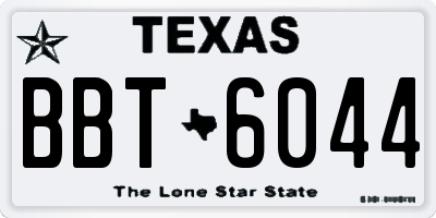 TX license plate BBT6044