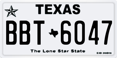 TX license plate BBT6047