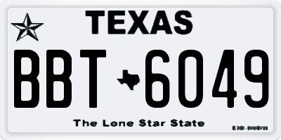 TX license plate BBT6049