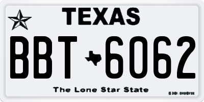 TX license plate BBT6062