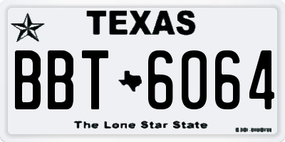 TX license plate BBT6064