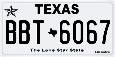 TX license plate BBT6067