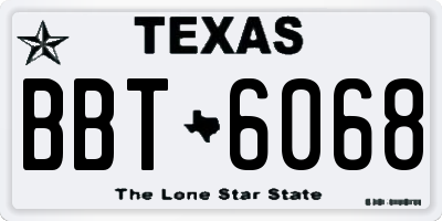 TX license plate BBT6068