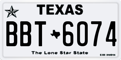 TX license plate BBT6074