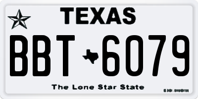 TX license plate BBT6079