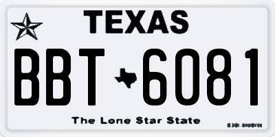 TX license plate BBT6081