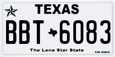 TX license plate BBT6083