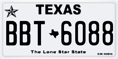 TX license plate BBT6088