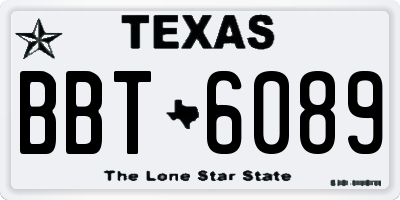 TX license plate BBT6089