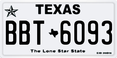TX license plate BBT6093