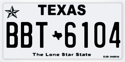 TX license plate BBT6104