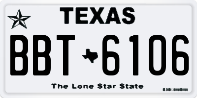 TX license plate BBT6106